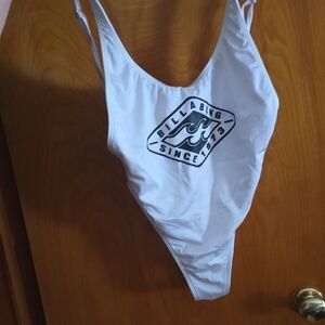 Billabong White One Piece Swimsuit with Black Logo